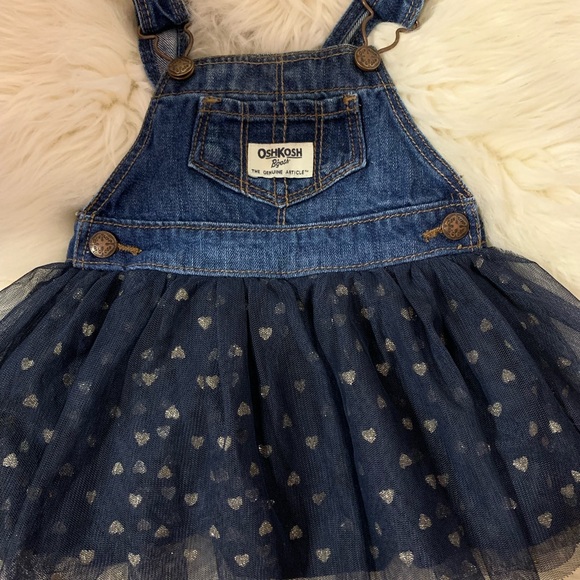 Oshkosh B’gosh Denim Overall Dress Baby Girl 6 mth - Picture 3 of 8